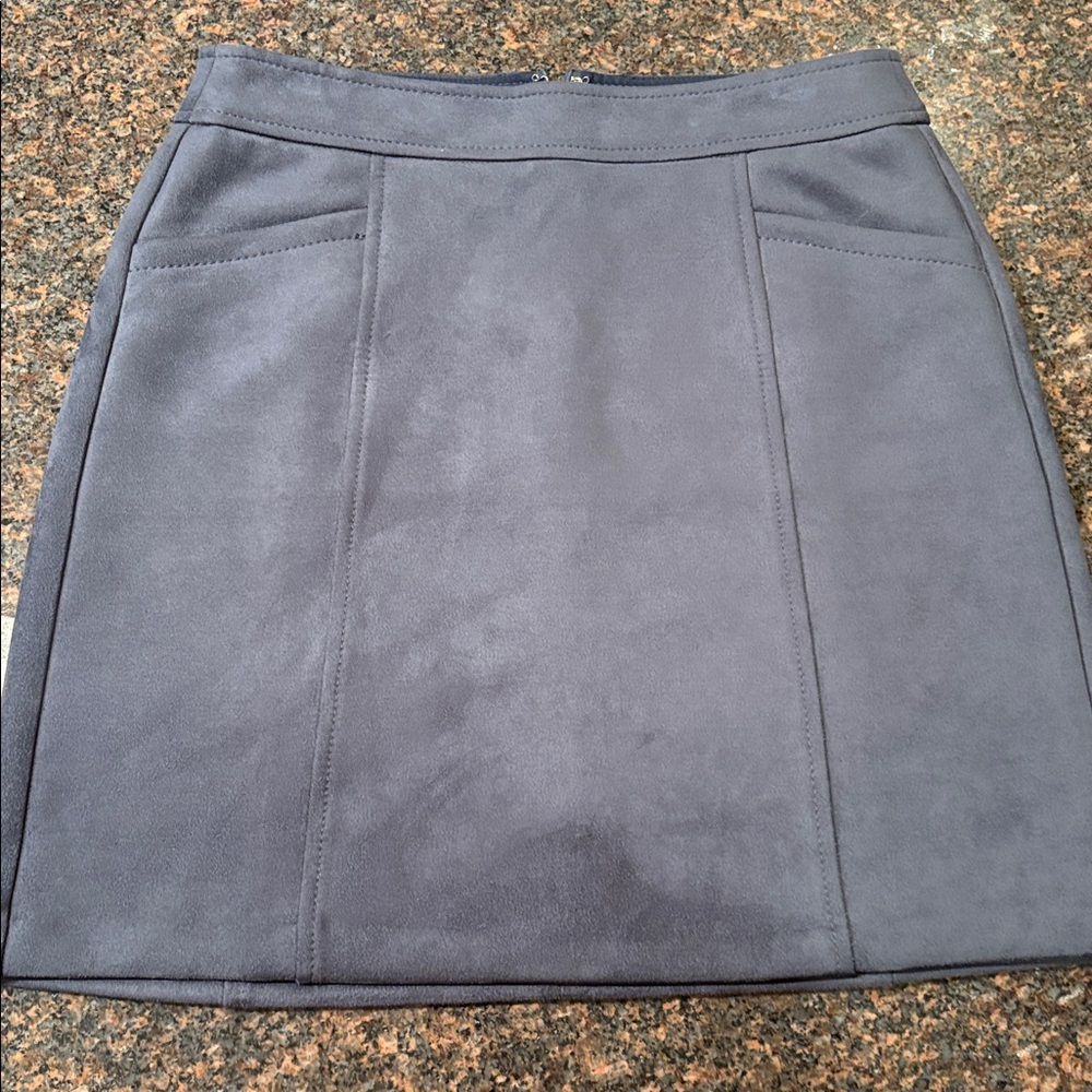 LOFT Faux Suede Mini Skirt-Like New